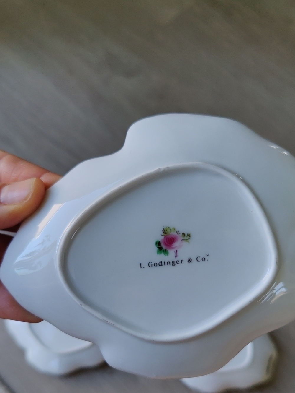 Lot Of 4 Vintage I.Godinger &Co Porcelain Leaves Shaped Dishes Y2K Cottagecore - Picture 3 of 6